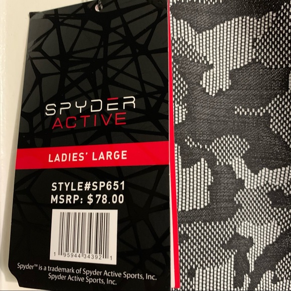 Spyder Active Grey Camo Fleece Lined Leggings NWT Sz Large - Picture 4 of 10